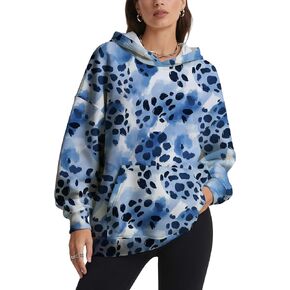 Oversized Sweatshirts for Women Fall Trendy Camo Hoodies Drop Shoulder Long Sleeve Pullover Tops with Kangaroo Pocket in Saudi Arabia