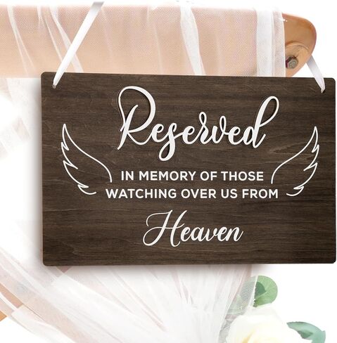 Reserved Seating Signs For Chairs - 6 Pcs Row Reserved Signs For Wedding Chairs, Wood Church Reserved Chair Signs For Wedding Ceremony Decoration in Saudi Arabia