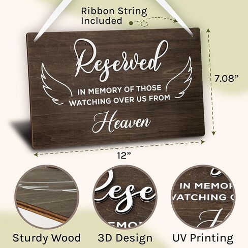 Reserved Seating Signs For Chairs - 6 Pcs Row Reserved Signs For Wedding Chairs, Wood Church Reserved Chair Signs For Wedding Ceremony Decoration in Saudi Arabia