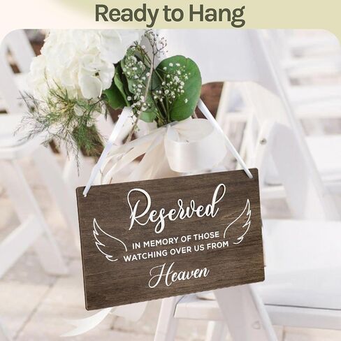 Reserved Seating Signs For Chairs - 6 Pcs Row Reserved Signs For Wedding Chairs, Wood Church Reserved Chair Signs For Wedding Ceremony Decoration in Saudi Arabia
