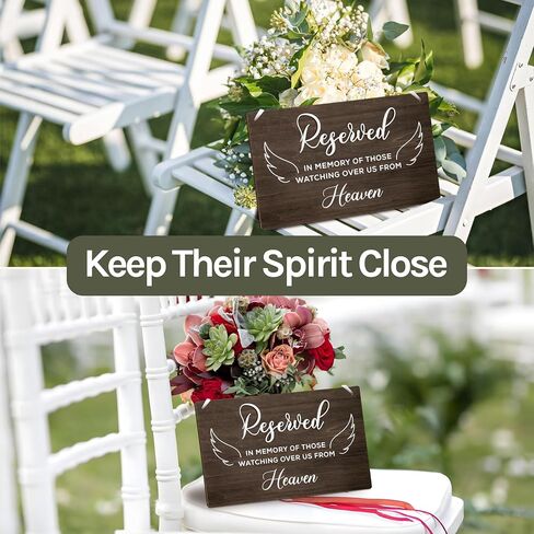 Reserved Seating Signs For Chairs - 6 Pcs Row Reserved Signs For Wedding Chairs, Wood Church Reserved Chair Signs For Wedding Ceremony Decoration in Saudi Arabia