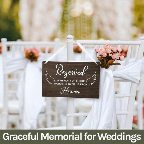 Reserved Seating Signs For Chairs - 6 Pcs Row Reserved Signs For Wedding Chairs, Wood Church Reserved Chair Signs For Wedding Ceremony Decoration in Saudi Arabia