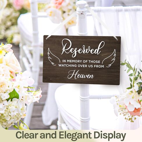 Reserved Seating Signs For Chairs - 6 Pcs Row Reserved Signs For Wedding Chairs, Wood Church Reserved Chair Signs For Wedding Ceremony Decoration in Saudi Arabia