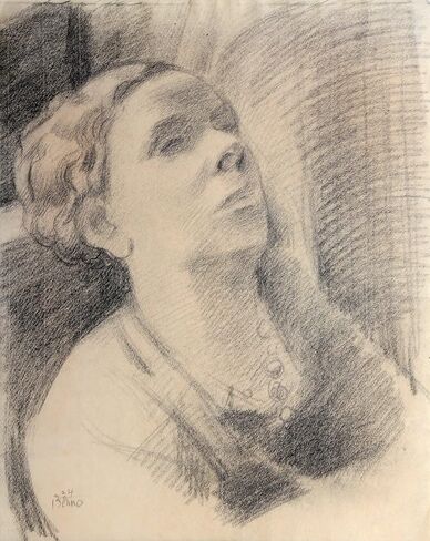 Benjamin Benno, Untitled (Woman Sleeping) Pencil on paper, signed in Saudi Arabia