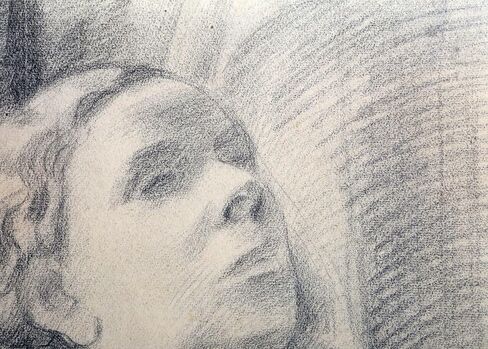 Benjamin Benno, Untitled (Woman Sleeping) Pencil on paper, signed in Saudi Arabia