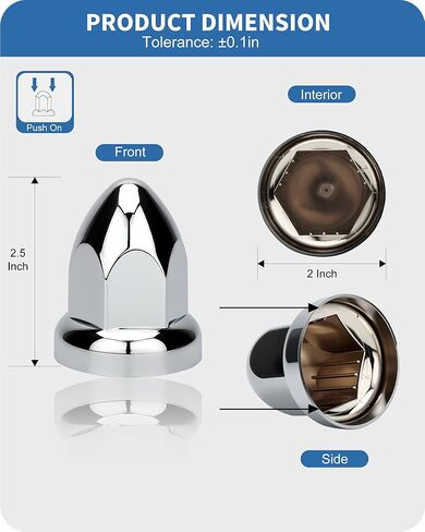 60 PCS 33mm Lug Nut Covers On ، Chrome بمقدار 2-1/2 "Cover Cof Cout Cof Couts Cof Plastic ، مضاد للعبث ، لا تخفف وسهلة التثبيت للشاحنات شبه المشتركة والمقطورات in Kuwait