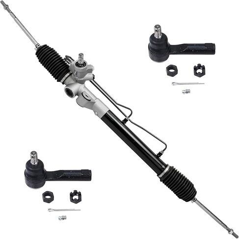 Detroit Axle - Front 3pc Rack and Pinion Kit for 00-06 Nissan Sentra ، 1 Power Steering Rack and Pinion Assembly 2 Outer Tie Rod نهايات 2000 2001 2002 2003 2004 2005 in Saudi Arabia
