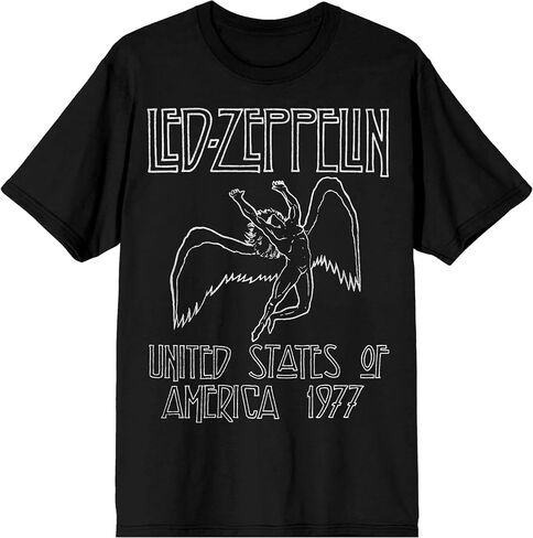 Led Zeppelin Falling Icarus 1977 Crew Neck Short Sleeve Men's T-Shirt in Saudi Arabia