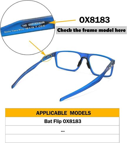 Thicker Size Nose Pieces Replacement for Oakley Bat Flip OX8183 Eyenglasses Frame, Silicone Soft Nose Pad in Kuwait