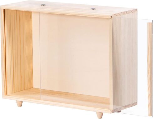 حالة عرض خشبية للمقتنيات ، حاوية تخزين مربع Useekoo diorama مع مقبض وشريحة غطاء أكريليك ، صندوق سطح المكتب الريفي غير المكتمل للدمى ، المجموعات 7.7 'x 3.7' x 5.9 '' in Kuwait