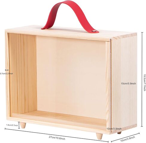 حالة عرض خشبية للمقتنيات ، حاوية تخزين مربع Useekoo diorama مع مقبض وشريحة غطاء أكريليك ، صندوق سطح المكتب الريفي غير المكتمل للدمى ، المجموعات 7.7 'x 3.7' x 5.9 '' in Kuwait