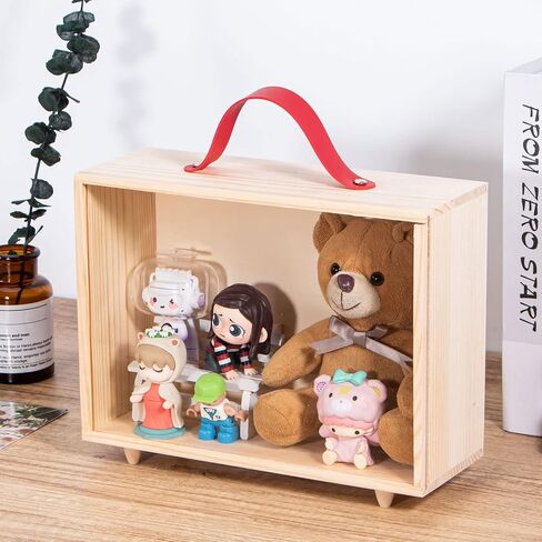 حالة عرض خشبية للمقتنيات ، حاوية تخزين مربع Useekoo diorama مع مقبض وشريحة غطاء أكريليك ، صندوق سطح المكتب الريفي غير المكتمل للدمى ، المجموعات 7.7 'x 3.7' x 5.9 '' in Kuwait