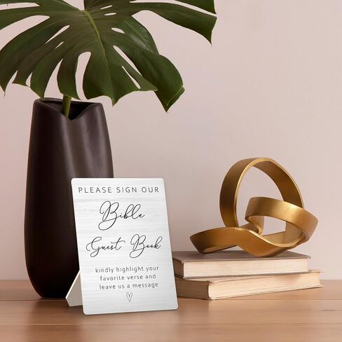 Audio Guest Book Sign - Audio Phone Guestbook Wooden Stand for Wedding 5x7inch, Wedding Table Decorations in Saudi Arabia