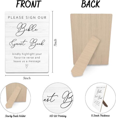 Audio Guest Book Sign - Audio Phone Guestbook Wooden Stand for Wedding 5x7inch, Wedding Table Decorations in Saudi Arabia