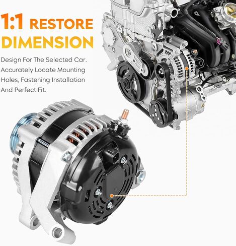 New Alternator Compatible with Jeep Liberty V6 3.7L 2002-2006, Grand Cherokee 2005-2006, Commander 2006, Durango 01-06, high output 160AMP, 4801252AA, 5170748AA, 56029914AA, 400-52118R in Saudi Arabia