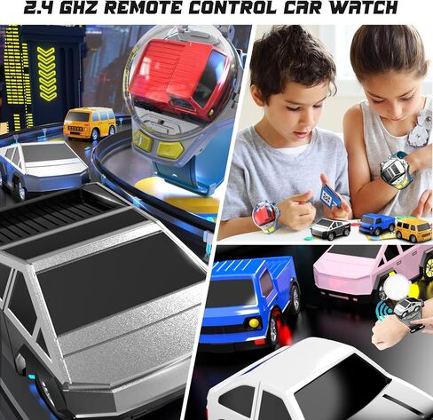 YUZ MINI جهاز التحكم عن بُعد سيارة ساعة مشاهدة مع مصابيح LED ، 2.4G RC CARS لعبة سيارة مشاهدة USB شحن يدوي مراقبة سيارة RC CAR للأطفال الفتيات لعيد الميلاد هدايا عطلة عيد الميلاد ، والوردي in Kuwait