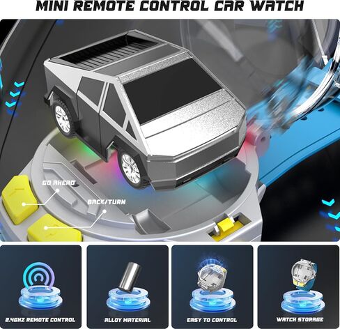YUZ MINI جهاز التحكم عن بُعد سيارة ساعة مشاهدة مع مصابيح LED ، 2.4G RC CARS لعبة سيارة مشاهدة USB شحن يدوي مراقبة سيارة RC CAR للأطفال الفتيات لعيد الميلاد هدايا عطلة عيد الميلاد ، والوردي in Kuwait