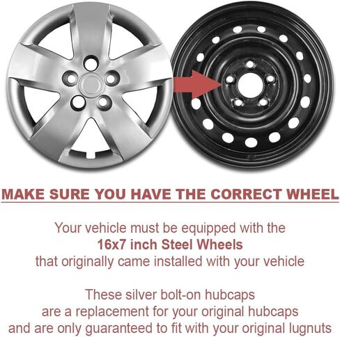 مجموعة من أربع أغطية 16 'Hubcap Silver لـ Nissan Altima 2007-2008 (Bolt-on) in Kuwait