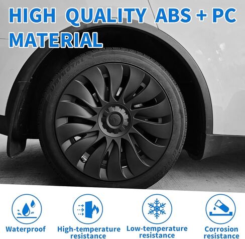 أغطية العجلات لنموذج Tesla 3،18 بوصة مركزية Hubcaps حافة الحافة العجلة ل Tesla Model 3 2017-2023 Cap Cover Cover Accessories ، Black Matte ، مجموعة من 4 in Kuwait