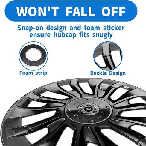 أغطية العجلات لنموذج Tesla 3،18 بوصة مركزية Hubcaps حافة الحافة العجلة ل Tesla Model 3 2017-2023 Cap Cover Cover Accessories ، Black Matte ، مجموعة من 4 in Kuwait