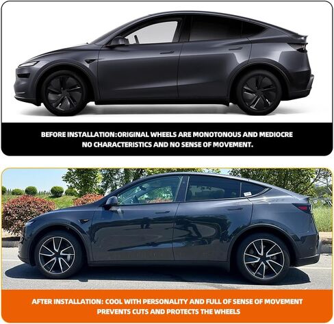 أغطية عجلات سريعة الطراز 19 بوصة لنموذج تسلا Y 2025 ， تغطية تغطية كاملة متوافقة مع 2025 Tesla Model Y - 4 أغطية لكل حزمة ， مواد ABS وعرة in Saudi Arabia