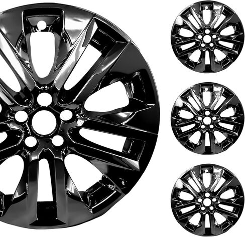 19" Gloss Black Wheel Skin Set Made for Toyota RAV4 Limited and XLE Premium (2019-2024) | Durable ABS Plastic Cover Hubcap | Fits Directly Over OEM Wheel in Kuwait