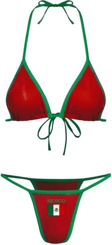 Brazil Mexico Jersey Y2k Halter Bikini Sets Cute 2 Piece Sexy Swimsuit Beach Sets Women Summer in Kuwait