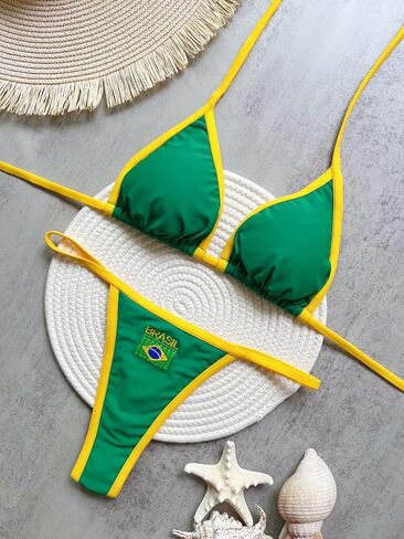 Brazil Mexico Jersey Y2k Halter Bikini Sets Cute 2 Piece Sexy Swimsuit Beach Sets Women Summer in Kuwait