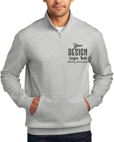 حبر غرزة الرجال DT6106 نصوص الشعار المخصصة تصميم خياطة الخاص بك الصوف الخاص بك Half Zip Up Sweatshirts in Saudi Arabia