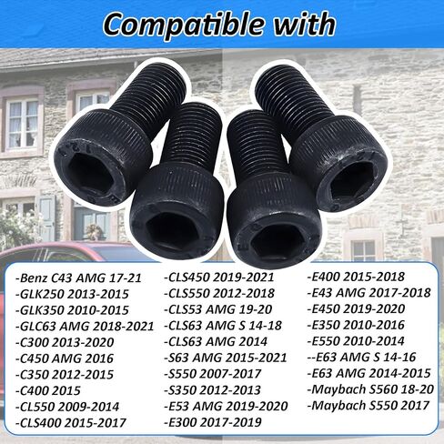 Front Driveshaft Bolt Compatible with Benz C43 CLS450 GLC63 S63 C300 C350 C400 CLS53 E450 E53 E63 Maybach S560 S550 E300 CLS550 CLS63 E400 E43 CLS400 C450,Replaces for 007-990-84-04 A0079908404(4Pcs) in Saudi Arabia
