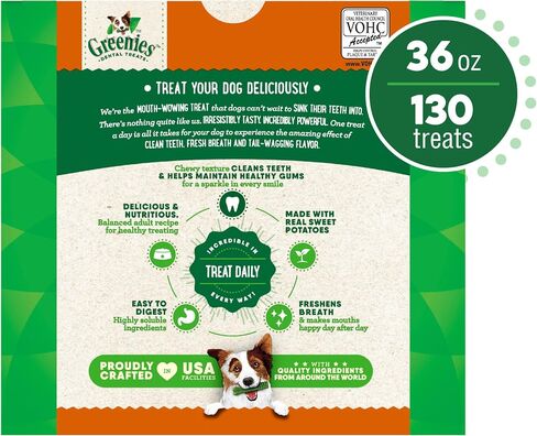 Greenies Gingerbread Flavor Teenie Size, Veterinarian-Recommended for Dental Care, Dog Treat Chews, Great Holiday Dog Stocking Stuffers, Limited Edition, 12 oz. Pack of 43 in Saudi Arabia