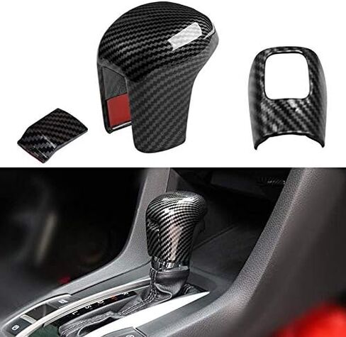 ل Honda 10th Civic 2016-2020 Car Carbon Fiber Gear Shift Cover Cover Cover Lever Trim Shift Head Sticker in Saudi Arabia