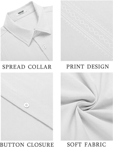 قميص Guayabera الكوبي Coofandy القميص القصيرة القصيرة القمصان أسفل القمصان الصيفية الشاطئ in Saudi Arabia