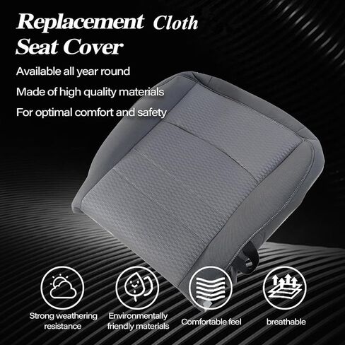 SecosAutoparts Driver & Passenger Side Bottom Replacement Cloth Seat Covers Gray Compatible with Dodge Ram 1500 2500 3500 4500 5500 2013 2014 2015 2016 2017 2018 in Saudi Arabia