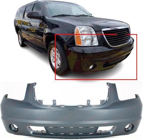 FitParts Compatible With GMC Yukon 2007-2014 Front Bumper Cover Fascia CAPA SLE SLT Denali Hybrid. New, Primed With Fog Light Holes. GM1000818 25890766 2008 2009 2010 2011 2012 2013 in Saudi Arabia