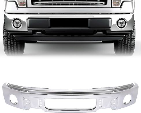 HECASA 3PCS Pront Pumper Face Bar متوافق مع بديل 2009-2014 FORD F150 لـ FO1002411 9L3Z17757B Chrome W/الضباب الثقوب الصلب غير معلوم in Saudi Arabia