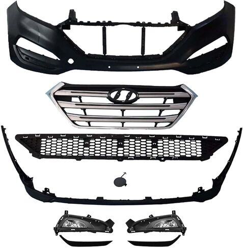 YHB Complete Front Bumper Kit W/Grille & Fog Light for 2016 2017 2018 Hyundai Tucson - Full Bumper Set in Saudi Arabia