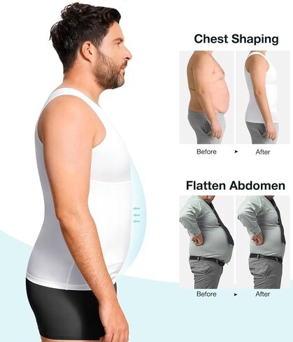 Eleady Gynecomastia Compression Compression Shirt Men - Body Shaper Tank Top Top Mens Denming Undershirt Dishirts Plus Size in Kuwait