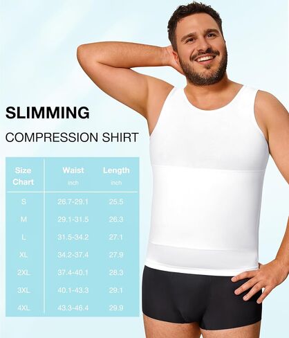 Eleady Gynecomastia Compression Compression Shirt Men - Body Shaper Tank Top Top Mens Denming Undershirt Dishirts Plus Size in Kuwait