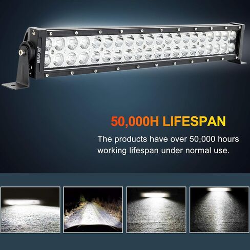 22 Inch LED Light Bar 126W 12600Lm High Intensity Spot Flood Combo Off Road Lights Work Lights Automotive Light Bars Driving Lights for Pickup Trucks ATV UTV 4x4 SUV 12-24V IP68 Waterproof in Saudi Arabia
