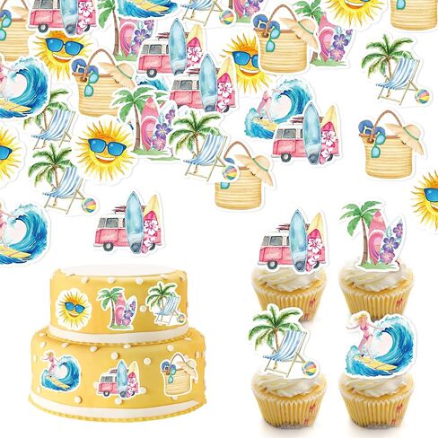56PCS Edible Fishing Cupcake Toppers Fishing Party Decorations for Baby Shower Birthday Party Supplies Summer Outdoor Fishing Party Supplies in Kuwait