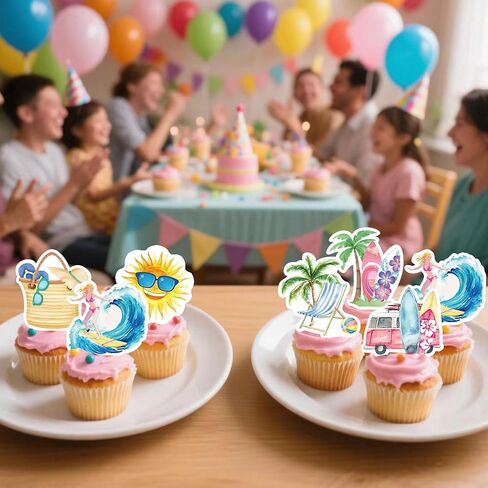 56PCS Edible Fishing Cupcake Toppers Fishing Party Decorations for Baby Shower Birthday Party Supplies Summer Outdoor Fishing Party Supplies in Kuwait