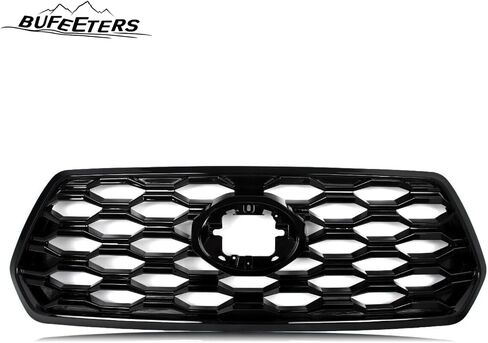 Pront Pumper العلوي الشواية إدراج Grille Grille Black Grille Fit لعام 2016 2017 2018 2019 2020 2021 2022 2023 Toyota Tacoma ، 2021 TRD/Mesh Style ، Gloss Black in Kuwait