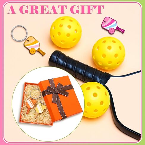 12 PCS Dinkball Keychains Colorful Mini Wooden Sports -keychain Dinkball Gifts for Sports Lovers Team Party Favors in Saudi Arabia