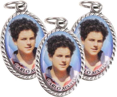 Needzo Carlo Acutis Medals, Double Sided Pendant, Catholic Patron Saint of the Internet, ¾ Inches Pack of 3 in Saudi Arabia