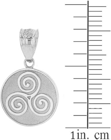 Claddagh Gold Solid 925 Sterling Silver Celtic Triple Spiral Triskele Round Charm Pendant in Saudi Arabia