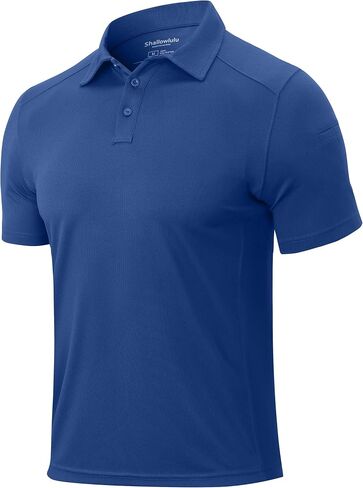 Men's Polo Shirts Tactical Short Sleeve Dri Fit Breathable Performance Golf Casual Hiking Collared Polo Shirt in Kuwait