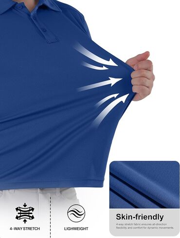 Men's Polo Shirts Tactical Short Sleeve Dri Fit Breathable Performance Golf Casual Hiking Collared Polo Shirt in Kuwait