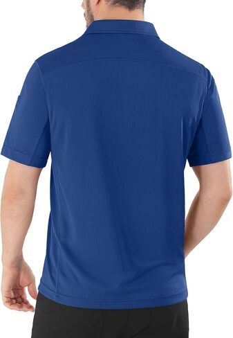 Men's Polo Shirts Tactical Short Sleeve Dri Fit Breathable Performance Golf Casual Hiking Collared Polo Shirt in Kuwait