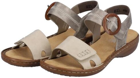 Rieker 608Z3 Regina Women’s Sandals - حزام قابل للتعديل لتناسب آمن - ممتصة الصدمات ونعل خفيف الوزن للراحة والدعم - ارتداء كل يوم عصري in Kuwait
